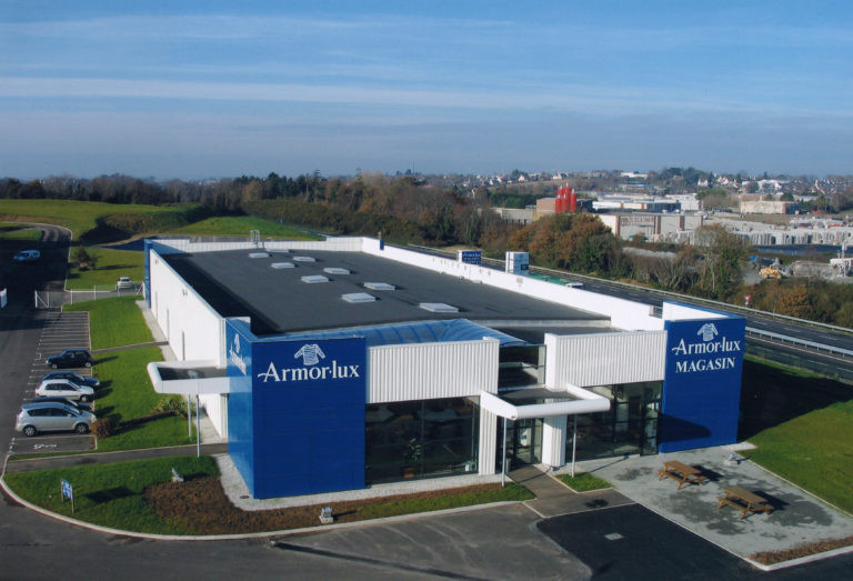 vue aerienne armor lux magasin quimper agence archi factory