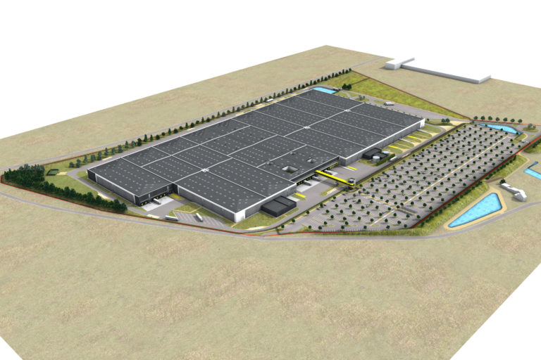 vue aerienne plateforme logistique douvrin agence archi factory