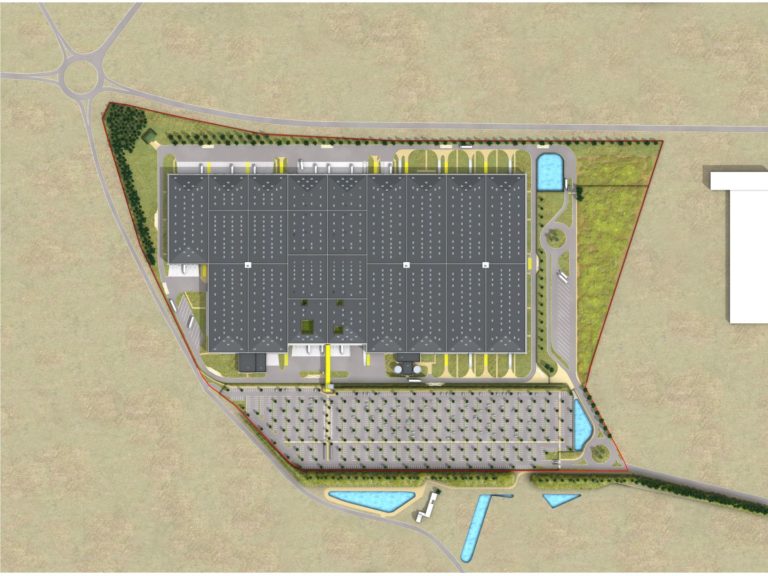 vue aerienne prologis plateforme logistique douvrin