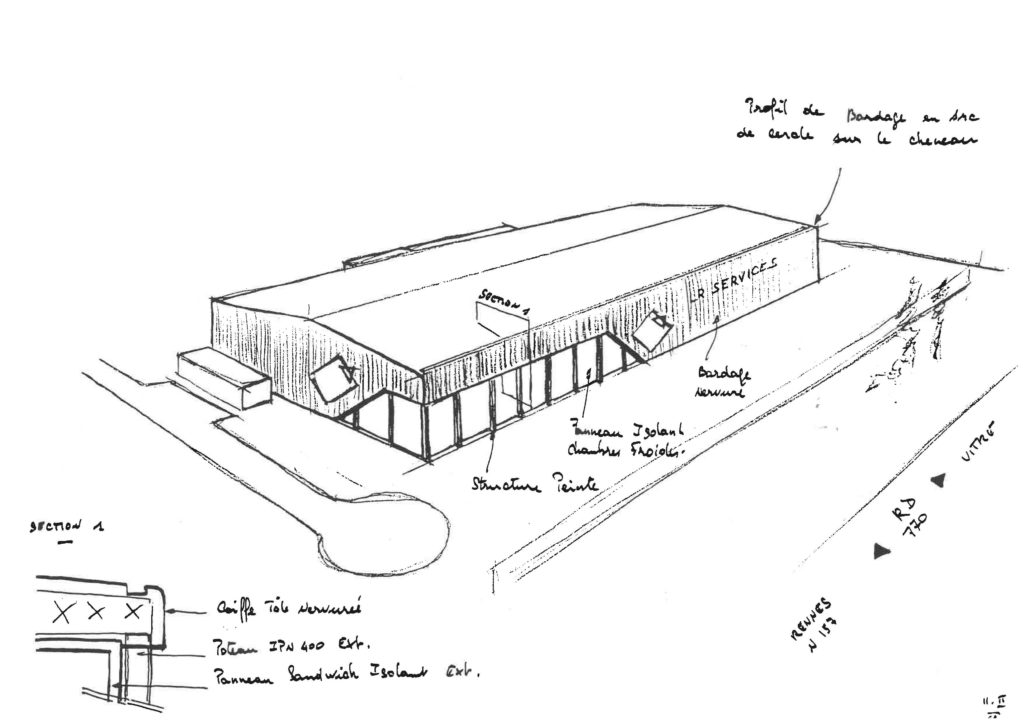 Affaire 0002 – SCI LES TILLEULS pour L.R. SERVICES – Torcé (35) - Croquis - plateforme multi températures